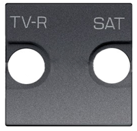 картинка Накладка для TV-R/SAT розетки, 2 мод антрацит Zenit ABB от магазина Электротехника