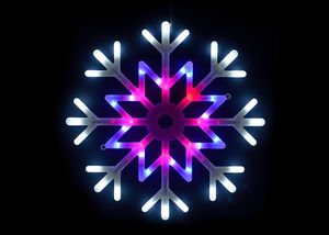 картинка Фигура "Снежинка" 48LED красн.син.бел. 40х40см подвесная Uniel от магазина Электротехника