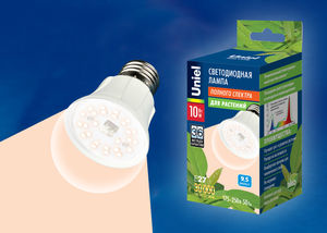 картинка Лампа LED для растений 10Вт E27 прозрачн. спектр для фотосинтеза Uniel !!! от магазина Электротехника