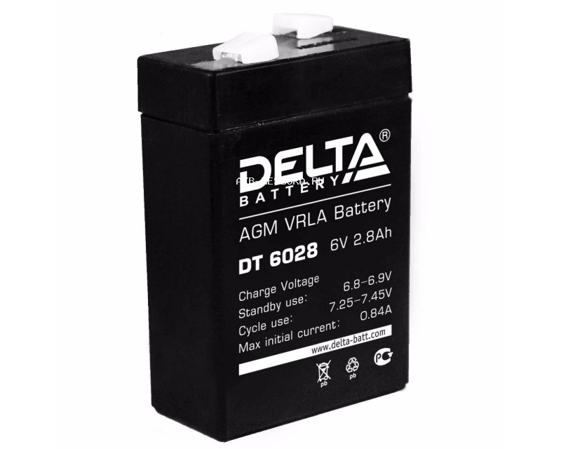 картинка Аккумулятор 06V 2.8Ah 66х33х99 DT Delta от магазина Электротехника