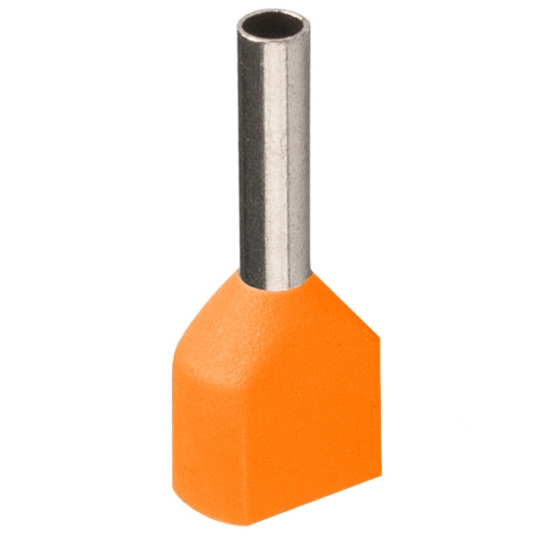 картинка Наконечник-гильза НГИ2  0,5-8 с изолированным фланцем (оранжевый) (100 шт) IEK от магазина Электротехника