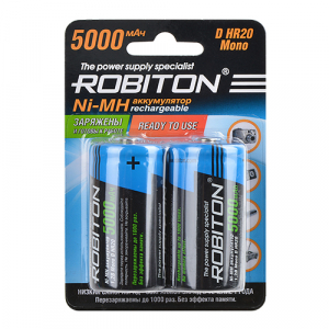 картинка Аккумулятор R20 RTU5000MHD (уп. 2шт) Robiton от магазина Электротехника