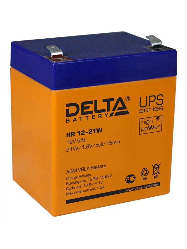 картинка Аккумулятор 12V 5Ah 90х70х101 Delta от магазина Электротехника