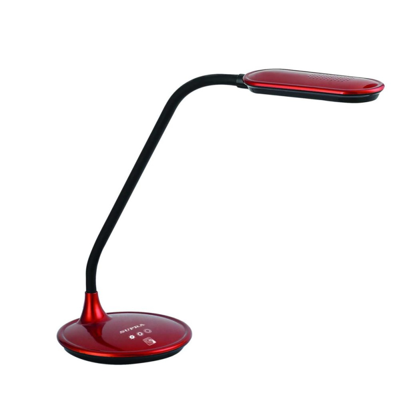 картинка Светильник настольный LED  5W (300lm)пластик красный гибкая стойка сенсор. Димм. Supra от магазина Электротехника