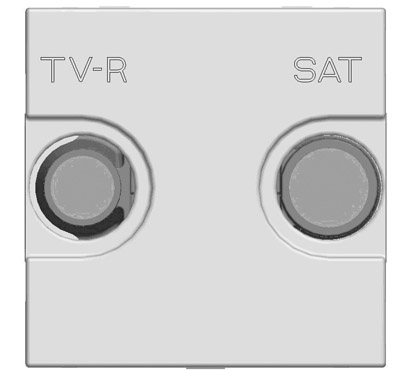 картинка Накладка для TV-R/SAT розетки, 2 мод серебро Zenit ABB от магазина Электротехника