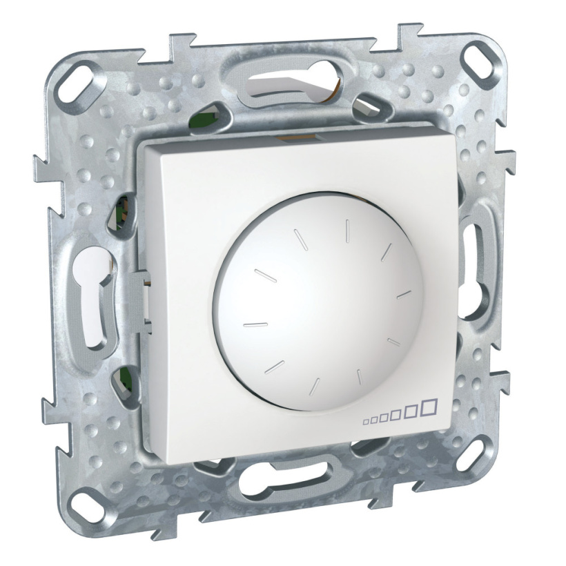 картинка Светорегулятор поворотно-нажимной 4-400Вт/ВА (R+RL) белый Unica от магазина Электротехника