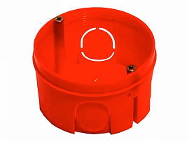 картинка Коробка уст. d60х38мм красный круглая для сплошных стен (уп.=378шт.) HEGEL  !!! от магазина Электротехника
