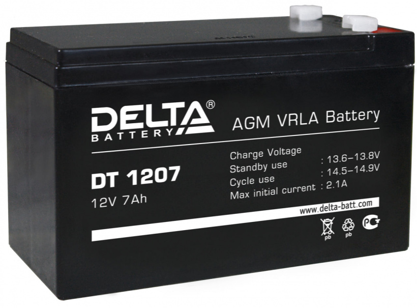 картинка Аккумулятор 12V 7.0Ah 151х65х102 DT 1207 Delta от магазина Электротехника