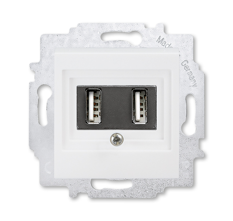 картинка USB зарядка двойная механизм белый LEVIT от магазина Электротехника