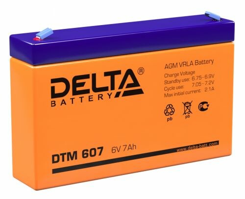 картинка Аккумулятор 6V 7Ah 151х34х100 DT 607 Delta от магазина Электротехника