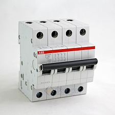 картинка Выключатель автоматический 4-пол.  8А 6,0кА С (SH204 C8) АВВ от магазина Электротехника