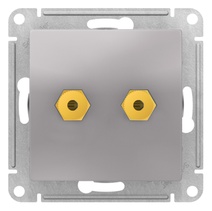 картинка Розетка 2-я аудио СУ механизм алюминий  ATLAS DESIGN от магазина Электротехника