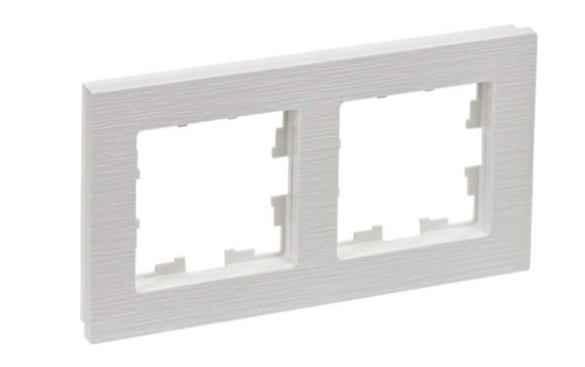 картинка Рамка 2-пост. матовый белый рифленый BRITE от магазина Электротехника