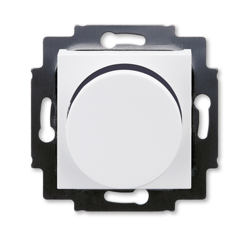 картинка Светорегулятор поворотно-нажимной 60-600 Вт R белый/дымчатый чёрный LEVIT от магазина Электротехника