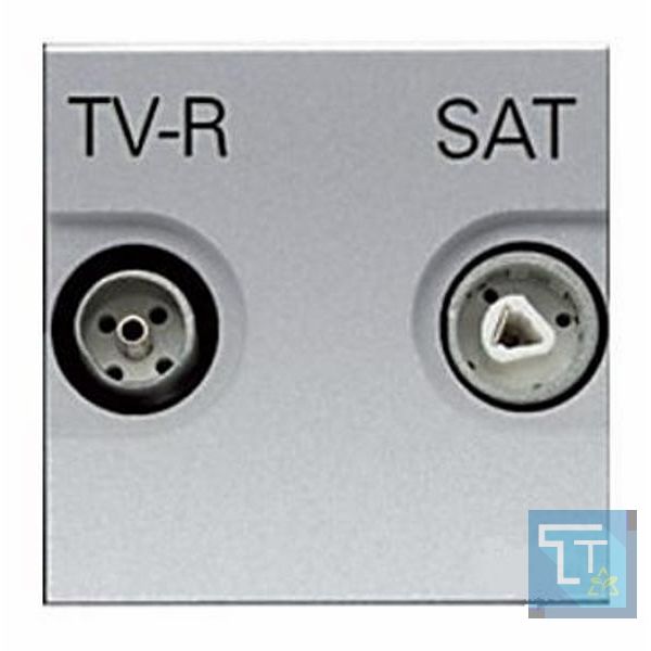 картинка Розетка 2 мод. TV/R/SAT оконечная серебро Zenit от магазина Электротехника