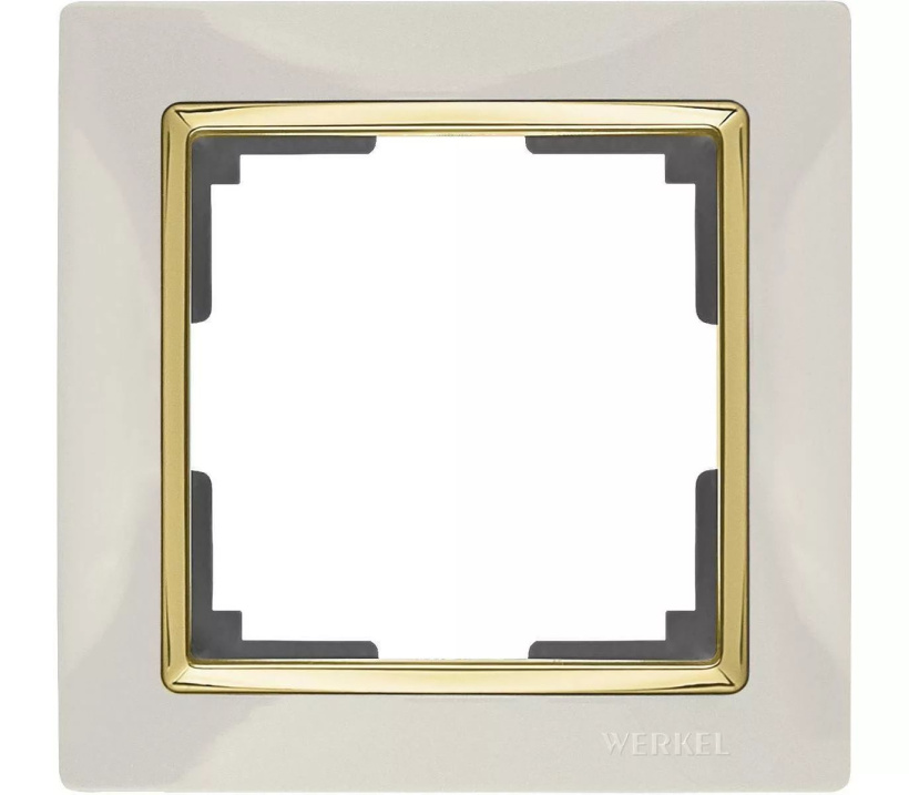 картинка Рамка 1-пост. слон.кость/золото  Snabb от магазина Электротехника