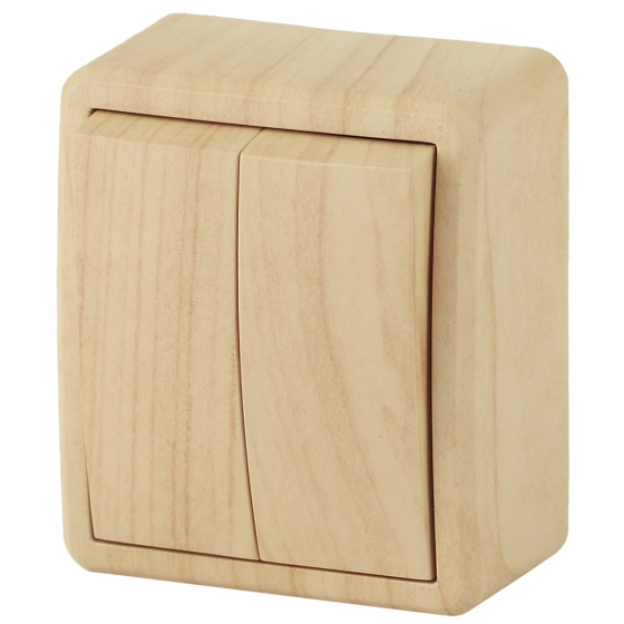 картинка Выключатель 2-кл. IP20, 10А-250В, ОУ, сосна Эксперт ЭРА !!! от магазина Электротехника