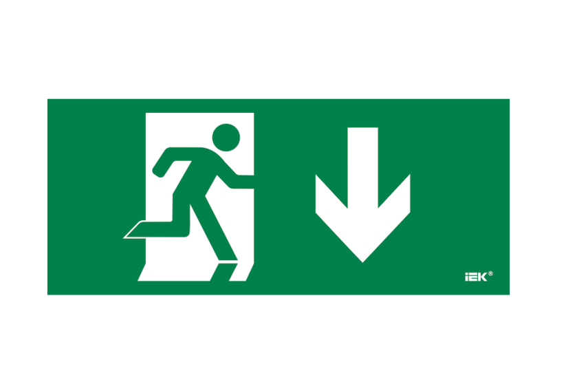 картинка Этикетка самоклеящаяся 330х140мм "Фигура/стрелка вниз" IEK от магазина Электротехника