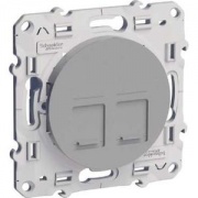 картинка Розетка 2-я RJ45 Cat. 5 механизм алюминий ODACE от магазина Электротехника