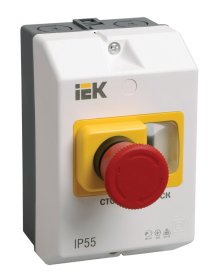 картинка Оболочка защитная с кнопкой "Стоп" IP55 IEK от магазина Электротехника