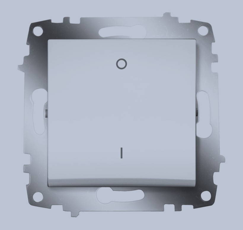 картинка Выключатель 2-полюс.  Алюминий Cosmo от магазина Электротехника