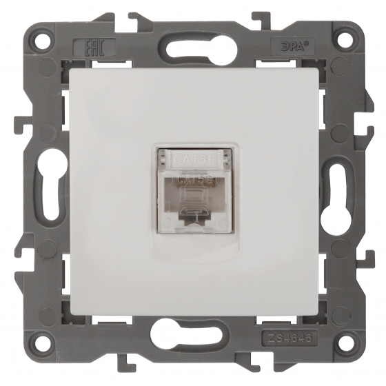 картинка Розетка компьютерная 1-я RJ45 белая Elegance ЭРА !!! от магазина Электротехника