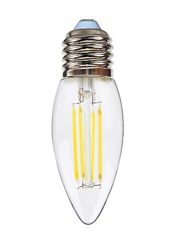 картинка Лампа LED 11Вт Е27 (990lm) 4000К 170-265В С35 нитевидная прозрачная "свеча" Фарлайт от магазина Электротехника