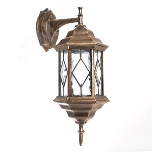 картинка Светильник-НБУ-60w вверх Е27 IP44 черный/золото PL122 FERON от магазина Электротехника