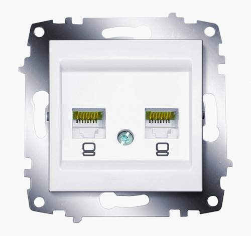 картинка Розетка  2-я RJ45 Белая(кр упак 12шт)Cosmo от магазина Электротехника