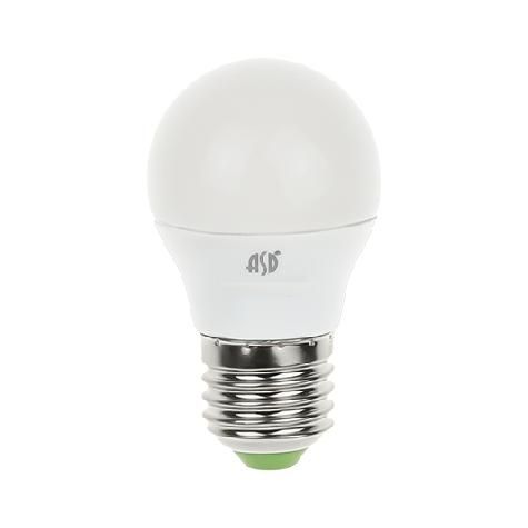 картинка Лампа LED  7.5Вт Е27 (675lm) 3000K пластик/алюм "шар" ASD от магазина Электротехника