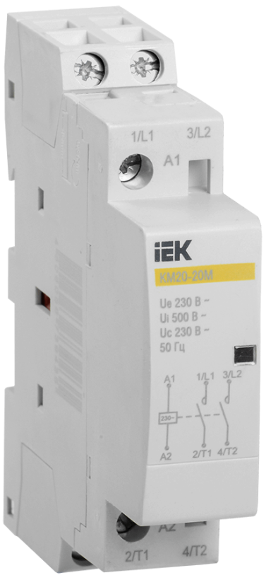 картинка Контактор модульный КМ20-20M AC IEK от магазина Электротехника