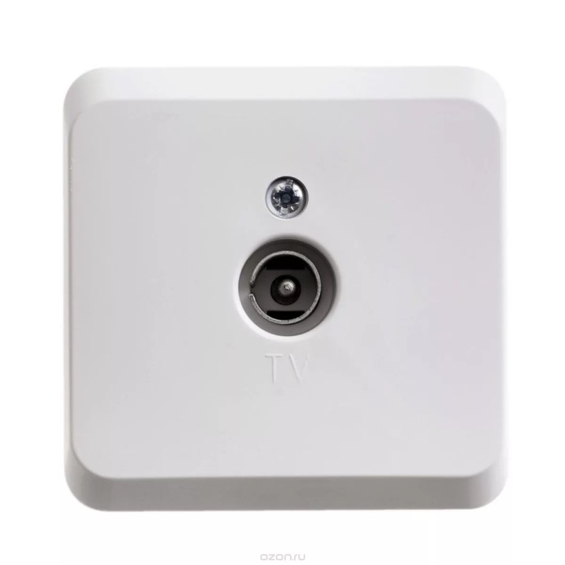 картинка Розетка 1-я ТV ОУ в сборе белый  ЭТЮД !!! от магазина Электротехника