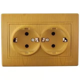 картинка Розетка 2-ная с/з керамика, ольха Mira Lezard от магазина Электротехника