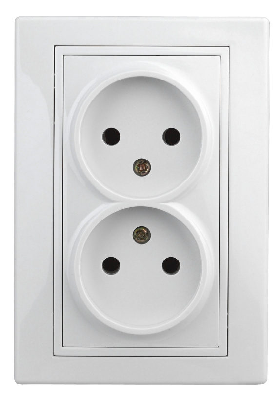 картинка Розетка 2-я 2P С/У винт. клем. белая Intro Plano от магазина Электротехника