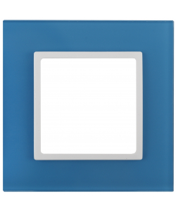 картинка Рамка 1-я стекло голубой+бел Elegance ЭРА !!! от магазина Электротехника