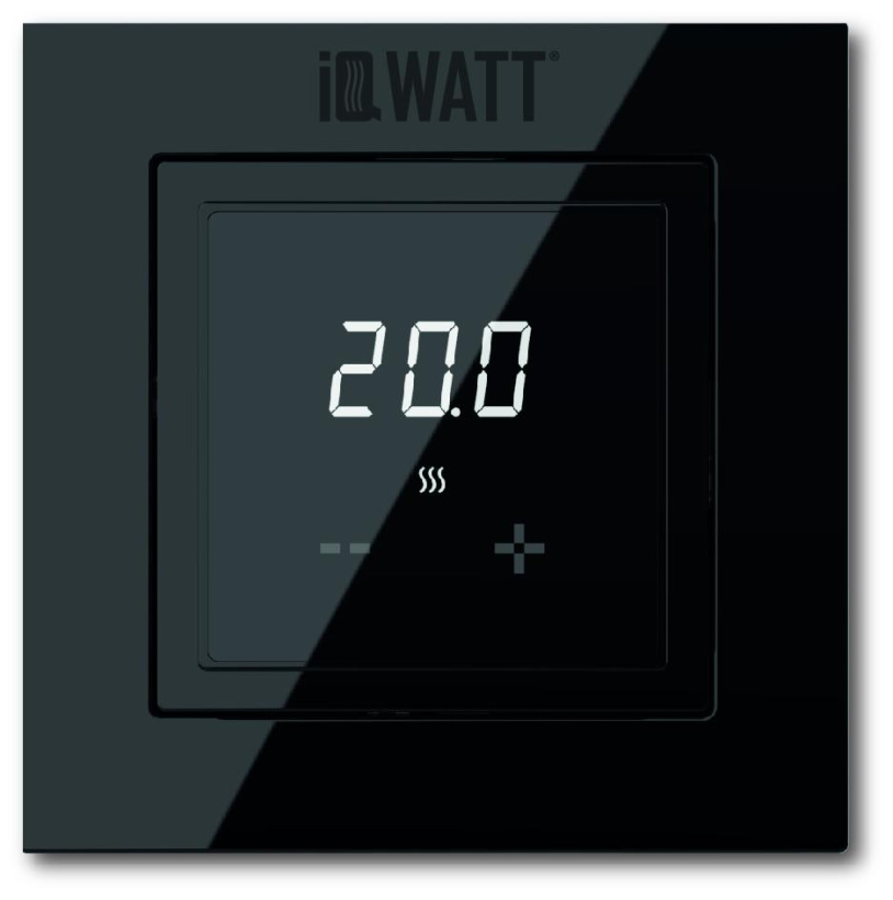 картинка Электронный терморегулятор IQ THERMOSTAT D черный (подходит в любую квадратную рамку другой ЭУИ) от магазина Электротехника