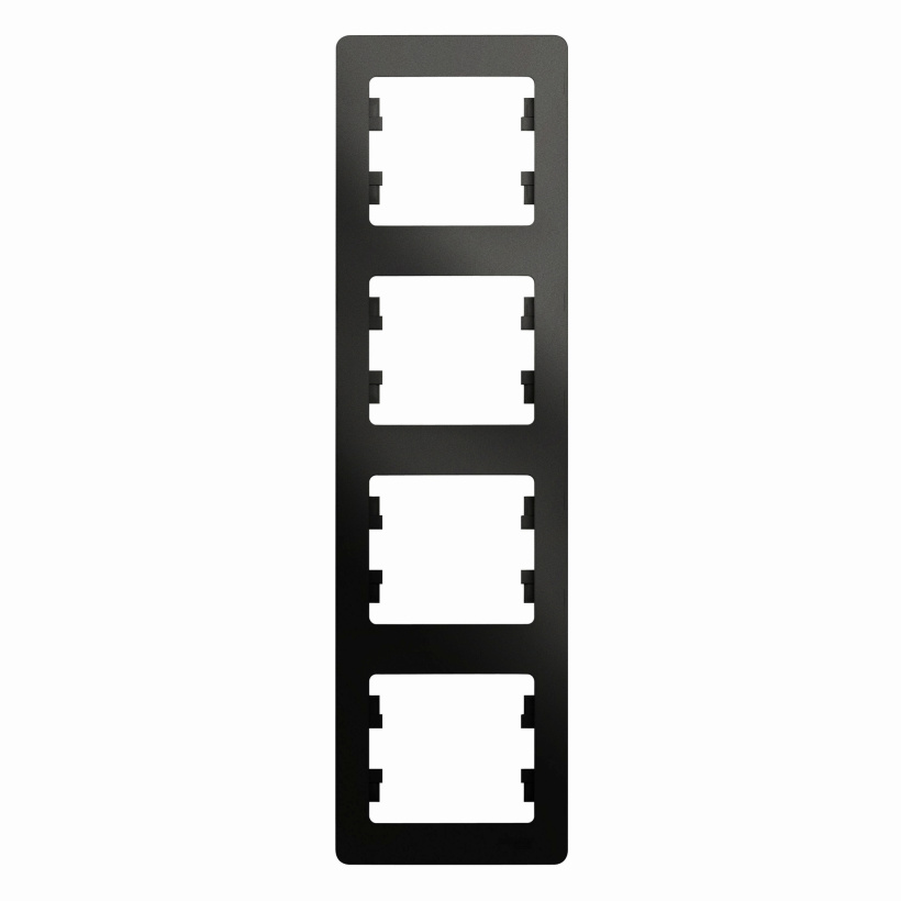 картинка Рамка 4-пост. вертикальная, антрацит, Glossa от магазина Электротехника