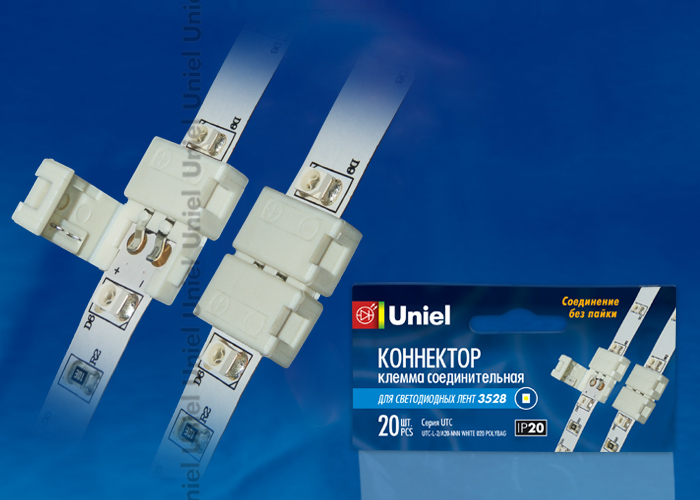 картинка Соединитель жесткий 2 контакта IP20 8мм Uniel от магазина Электротехника