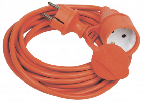 картинка Шнур 2P+PE  5м  3х1,0мм2 с вилкой и розеткой оранжевый ИЭК от магазина Электротехника