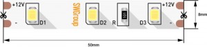 картинка Лента LED 2835  4,8W/m 60Led 2700-3200K 12V IP20 8мм/5м ЭКО SWG от магазина Электротехника