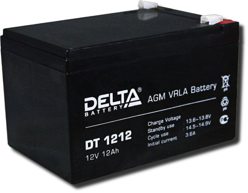 картинка Аккумулятор 12V 12Ah DT 1212 Delta от магазина Электротехника