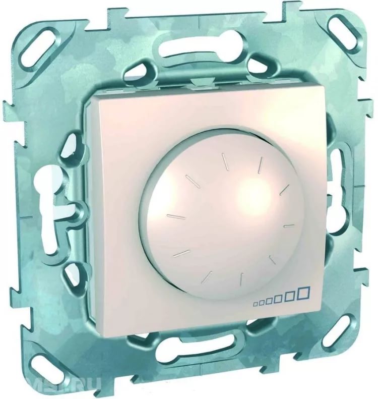 картинка Светорегулятор поворотно-нажимной  40-400 Вт (R+RL) бежевый Unica от магазина Электротехника