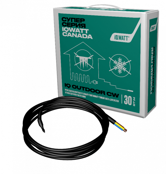 картинка Греющий кабель IQ OUTDOOR CW (30),  130м (3900Вт) от магазина Электротехника
