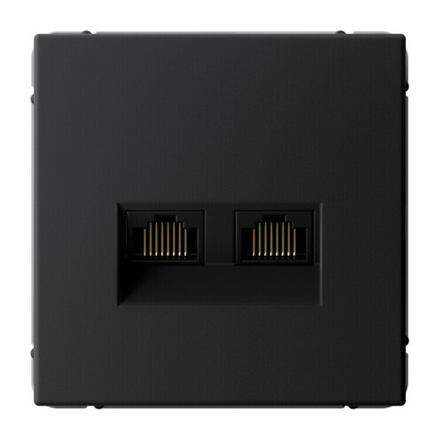 картинка Розетка 2-я xRJ45 Cat.6а СУ механизм карбон ArtGallery от магазина Электротехника