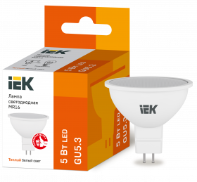 картинка Лампа LED GU5.3  5Вт (450lm) 3000К 230В IEK от магазина Электротехника