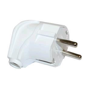 картинка Вилка 2P+E 16А угловая белая Makel от магазина Электротехника