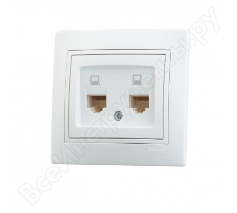картинка Розетка 2-я RJ45 СУ в сборе белый Mira Lezard !!! от магазина Электротехника