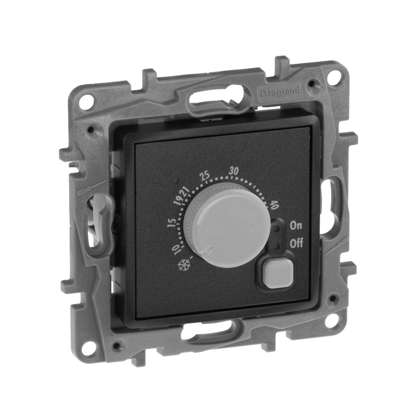 картинка Термостат для теплого пола антрацит Etika от магазина Электротехника