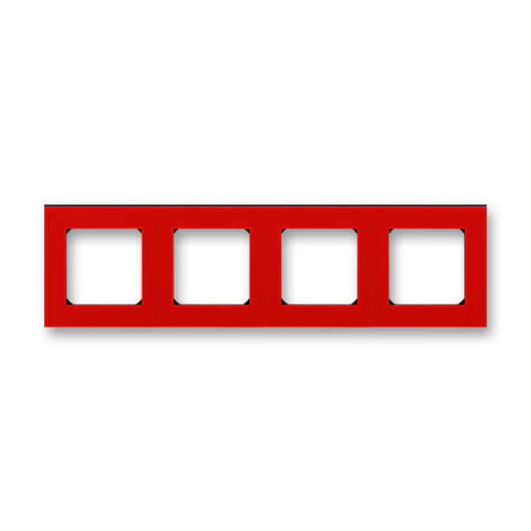 картинка Рамка 4-пост. красный/дымчатый чёрный LEVIT от магазина Электротехника