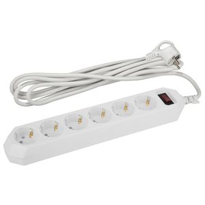 картинка Фильтр сетевой 6-пост. 3м с з/к 10А с выключателем белый ЭРА от магазина Электротехника